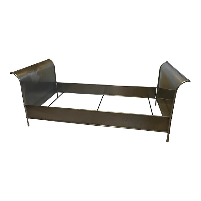Steel Sleigh Twin Bed Originally Purchased on Chairish For Sale