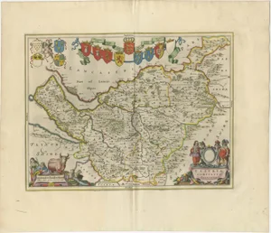 Antique Map of Cheshire in North West England