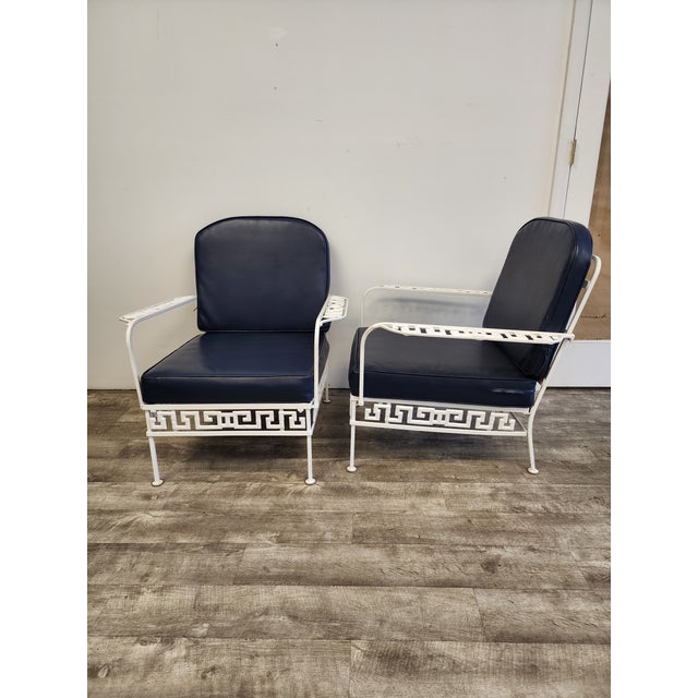 Vintage Faux Bamboo Cast Aluminum Lounge Chairs - A Pair For Sale In New York - Image 6 of 12