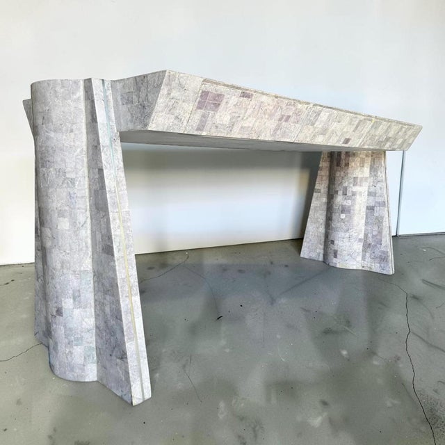 Vintage Sculptural Tessellated Marble Desk For Sale In Miami - Image 6 of 9