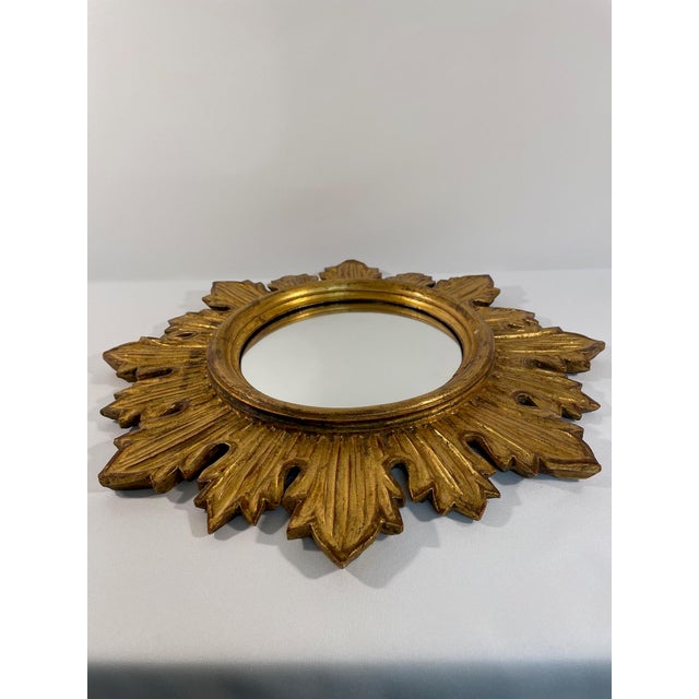Mid 20th Century Vintage French Style Giltwood Sunburst Wall Mirror For Sale - Image 5 of 15