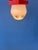 Vintage Opaline Glass Ceiling Lamp with Orange Ceiling Cap from Thabur For Sale - Image 5 of 11