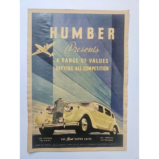 Art Deco Humber Automobile Advertising Poster, 1930s For Sale - Image 6 of 8