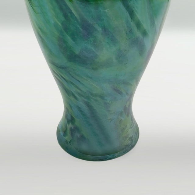 Glass Vintage 1960s Murano Green Blown Glass Vase For Sale - Image 7 of 9