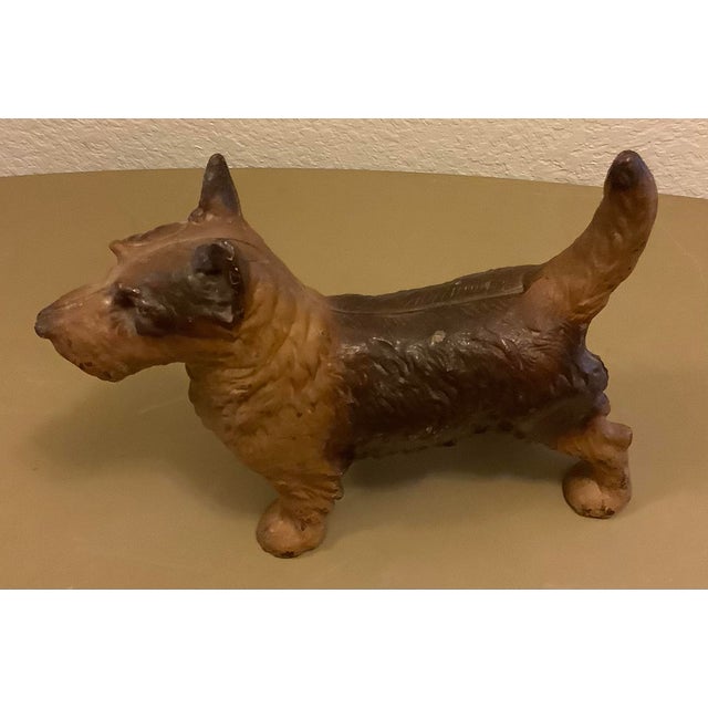 Metal Vintage Hubley Cast Iron Scottie Terrier Dog Doorstop For Sale - Image 7 of 9