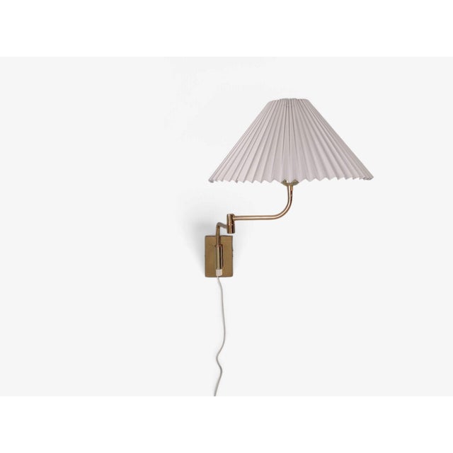 1980s Mid-Century Modern Fagerhults, Articulating Wall Light, Brass, Fabric For Sale In New York - Image 6 of 14