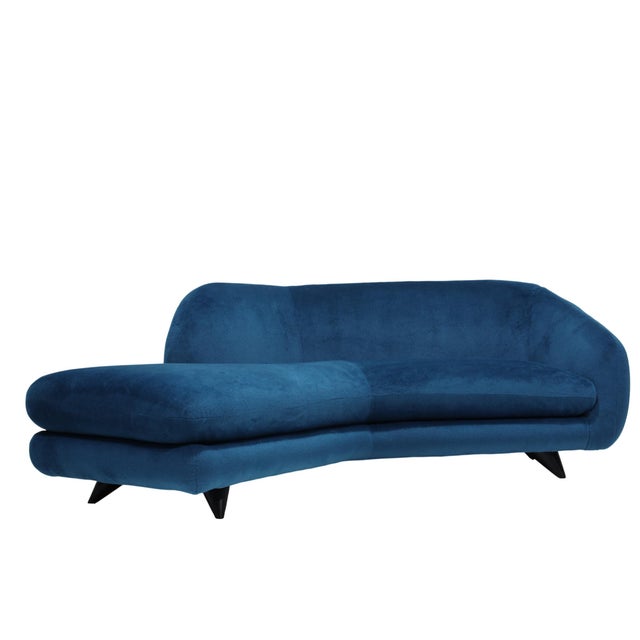 Mid-Century Modern Vladimir Kagan Angle Tangent Chaise Sofa For Sale - Image 3 of 11