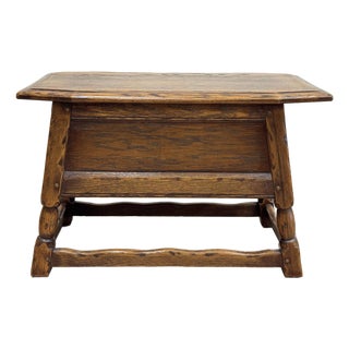 Vintage Craftsman Style Federal Solid Oak Table For Sale