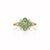 14k Yellow Gold Zambian Emerald & Diamond Floral Vintage Ring Size 6.5 For Sale - Image 4 of 16