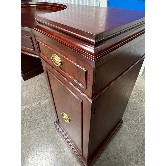 Vintage 1940’s Mahogany Double Pedestal Sideboard For Sale - Image 11 of 12