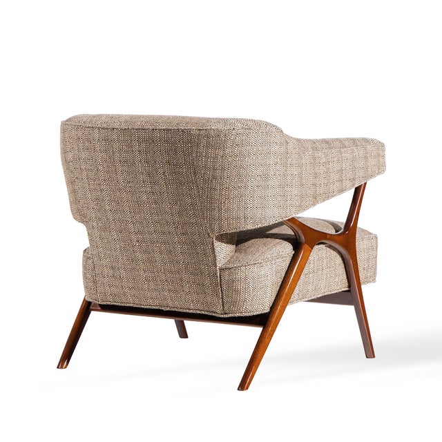 Ward Bennett Mid Century Sculptural Walnut Lounge Chairs - Pair For Sale - Image 10 of 12