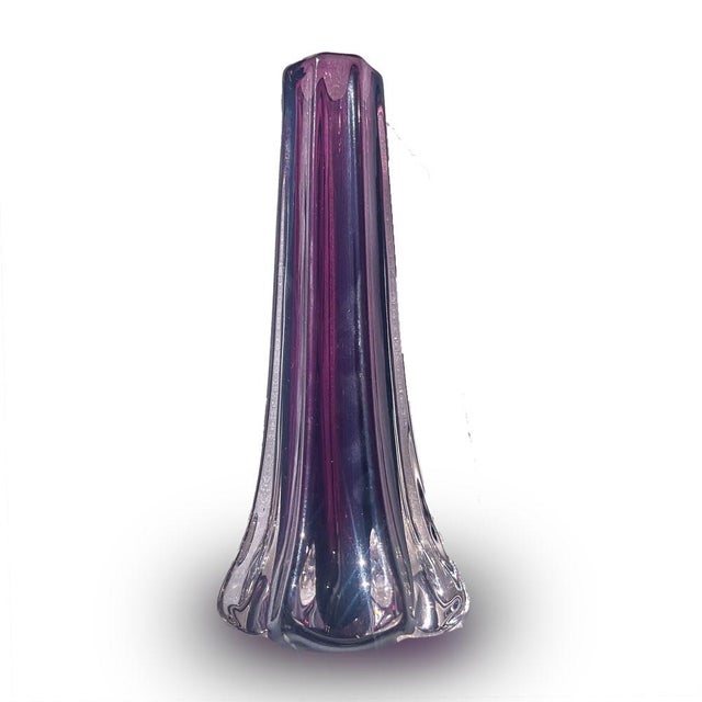 English Early 20th Century Topaz Crystal Vase For Sale - Image 3 of 5