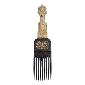 Vintage Hemba Wedding Comb W/ Seating Figure Congo 10" H
