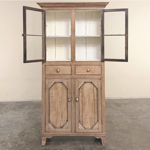 19th Century Rustic Country French Stripped Pine Vitrine For Sale - Image 10 of 18