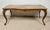 Elegant French Louis XV style coffee table crafted in solid wood, featuring a shaped marble top, graceful cabriole legs,...