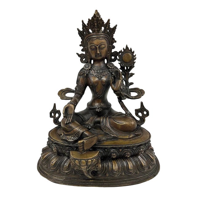 Antique Tibetan Bronze Bodhisattva Tara (Du Mu) Statuary For Sale