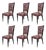 Vintage Set of Six Italian Mid-Century Dining Chairs With Floral Pattern Upholstery For Sale
