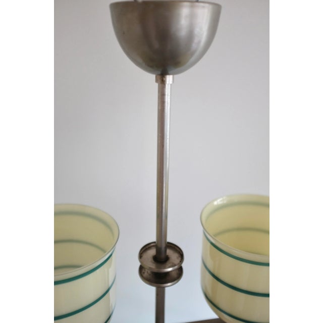 Swedish Mid-Century Pewter and Glass Pendant For Sale - Image 4 of 8