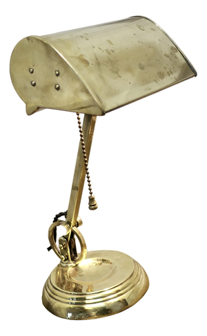Art Deco Banker's Desk Lamp in Brass, 1920s