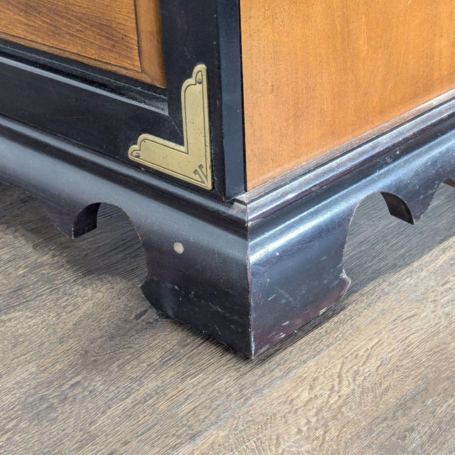 Brown Chinese Style Two Drawer Cabinet For Sale - Image 8 of 10