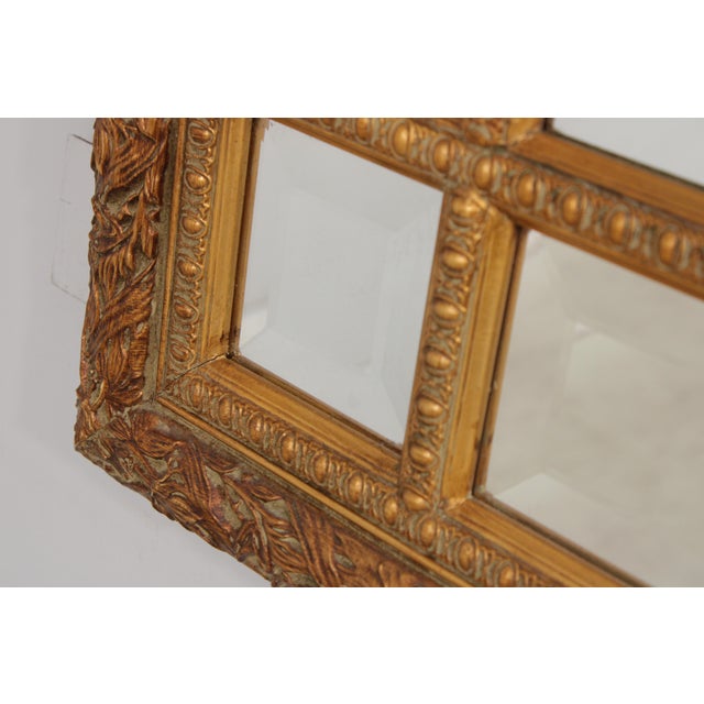 Glass Bombay Co. Multi Beveled Glass Panel Gold Mirror For Sale - Image 7 of 16