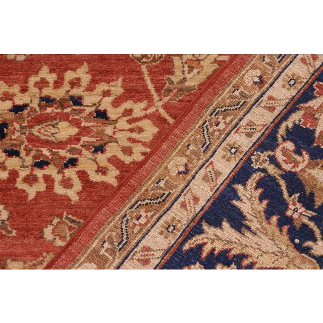 Textile Classic Ziegler Peach Blue Hand-Knotted Wool Rug - 9'2'' X 11'0'' For Sale - Image 7 of 7