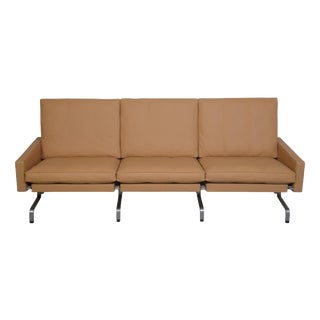 PK31 3-Seater Sofa in Nevada Sand Aniline Leather by Poul Kjærholm, 1970s For Sale