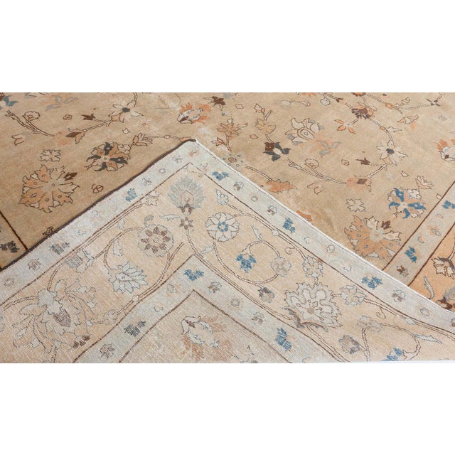 Authentic Persian Tabriz Handmade Wool Carpet For Sale - Image 4 of 9