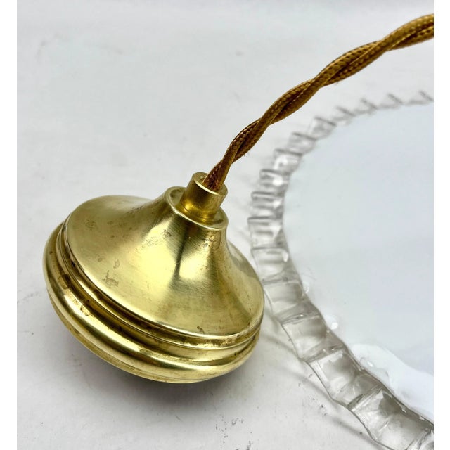 Glass Art Deco Opaline Ceiling Lamp, 1930s For Sale - Image 7 of 13