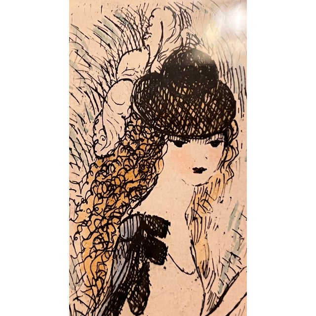 Mid-Century Modern Early 20th Century Marie Laurencin “Petite Tête” Original Etching, Framed, Art Invest Nyc Provenance For Sale - Image 3 of 6