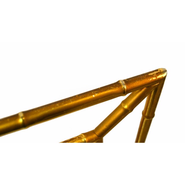 Metal Mid Century Modern Brass Faux Bamboo Wall Mirror Italy For Sale - Image 7 of 11