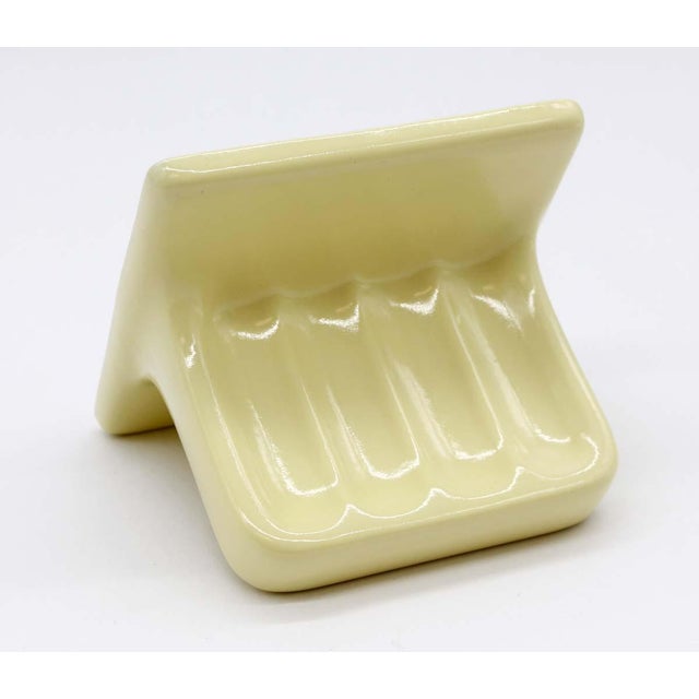 Vintage Yellow Ceramic 3 Piece Soap Toilet Paper & Tooth Brush Mounts