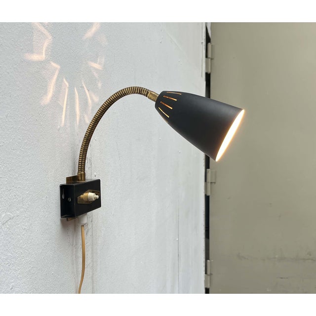 Mid-Century Modern Gooseneck Wall Lamp from Aris, Finland, 1950s For Sale - Image 4 of 18