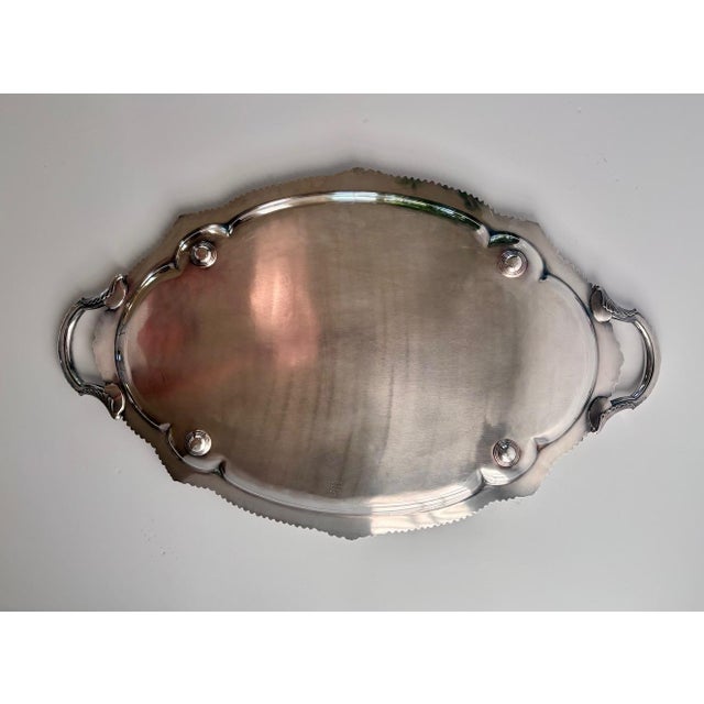 Gorham "Shell & Gadroon" Silverplate 6-Piece Tea & Coffee Service With Footed Tray For Sale In Phoenix - Image 6 of 14