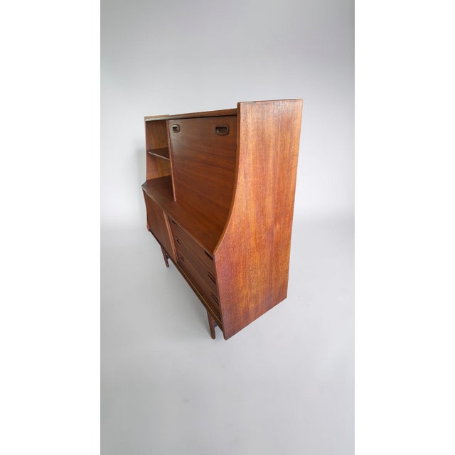 Brown Teak Highboard from Omer Lefevre Meubelfabriek, Belgium, 1960s For Sale - Image 8 of 12