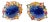 Bochic “Capri” Vintage Blue Sapphire & Multi Pastel Sapphire Earrings Set In 18K For Sale