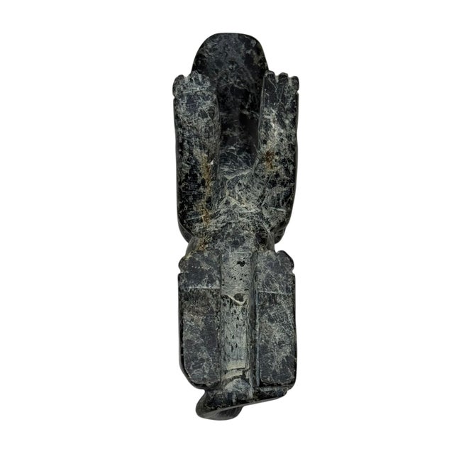 Stone Vintage Chinese Green and Black Carved Soapstone Tiger Figurine For Sale - Image 7 of 12