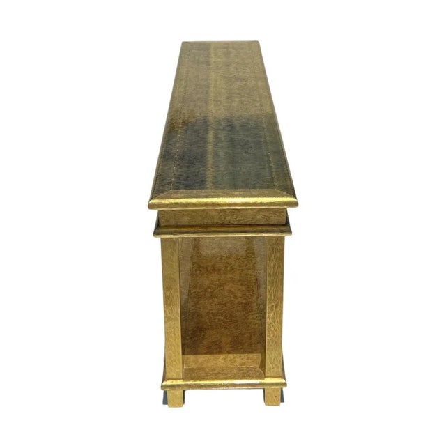 Mastercraft 1960s Vintage Mid Century Modern Brass Clad Console Table Attributed to Mastercraft For Sale - Image 4 of 11