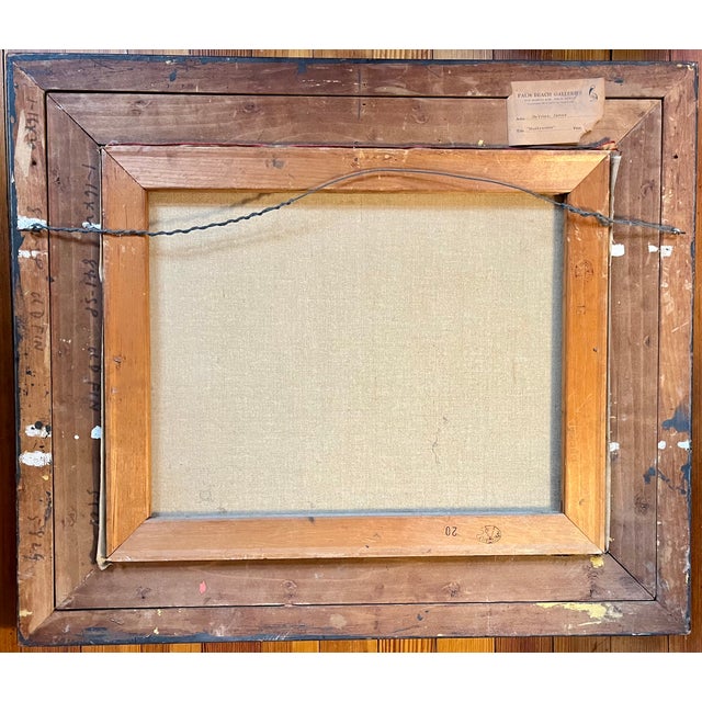 James DeVries French Tromp l'Oeil Still Life Oil Painting on Canvas of Mushrooms - Palm Beach Galleries 1962 For Sale - Image 13 of 18