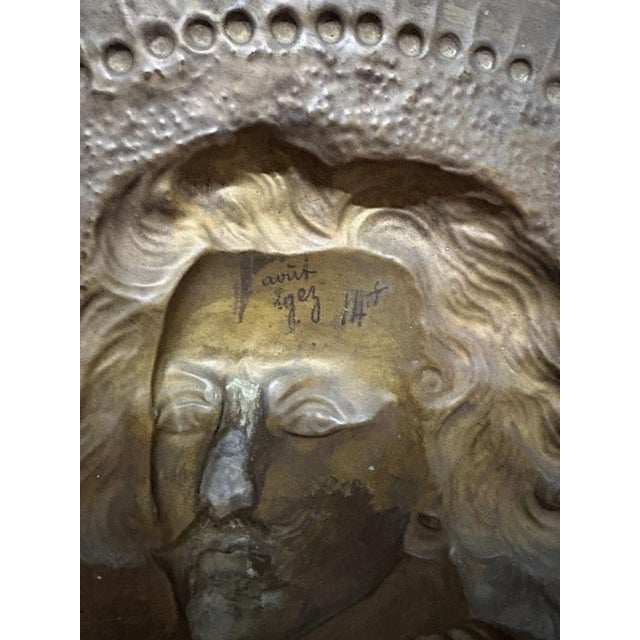 Large Antique Bronze Plate, 1920 For Sale - Image 15 of 16