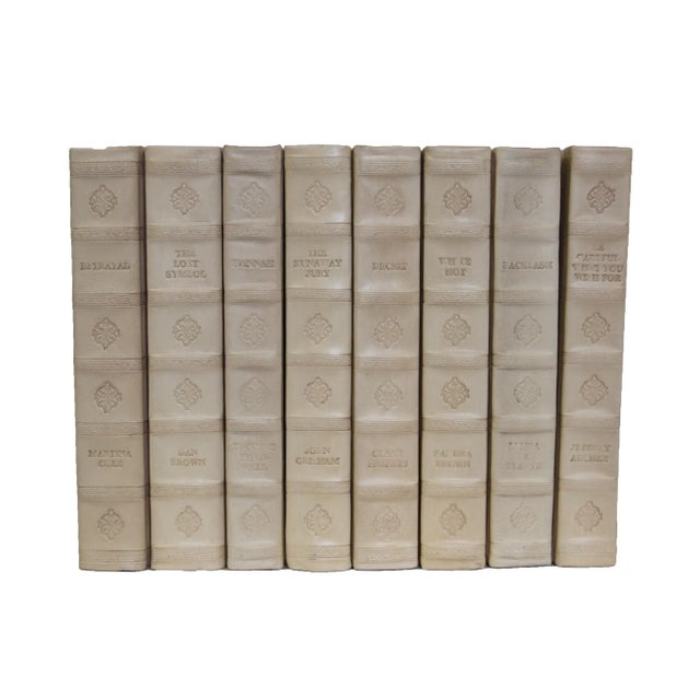 Modern Decorative Books - Ivory Leather Book Bundle - 1 Foot of Cream Books For Sale - Image 3 of 3