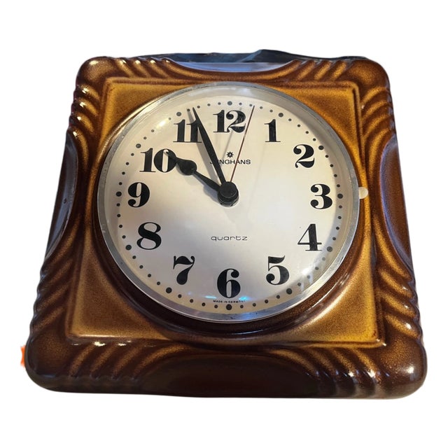 Wall Clock in Ceramic from Junghans, Germany, 1970s For Sale