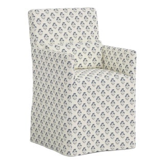 Slipcover for Stoffer Home x Cloth & Company for Lindy Slipcover Dining Armchair in Francie Floral Blue For Sale