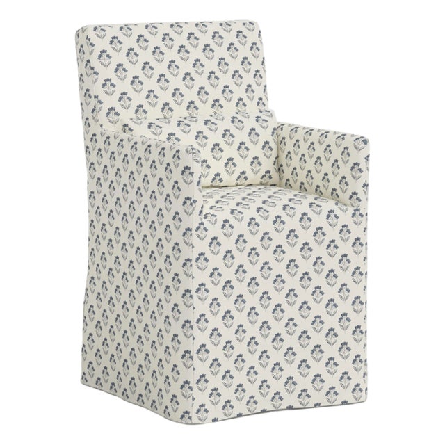 Slipcover for Stoffer Home x Cloth & Company for Lindy Slipcover Dining Armchair in Francie Floral Blue For Sale