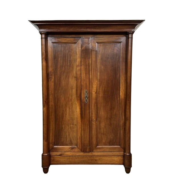 19th Century Empire Cherrywood Wardrobe For Sale