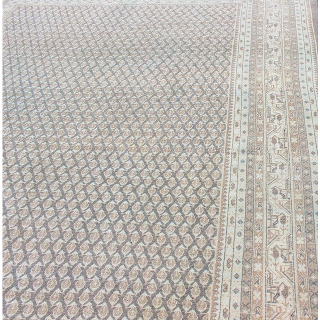 Antique Persian Tabriz Rug With Small-Scale All-Over Design and Gray Background 6'9 X 10'2 For Sale In Atlanta - Image 6 of 13