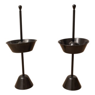 Servofumo Ashtrays in Steel by A. And P. Castiglioni for Zanotta, 1980, Set of 2 For Sale