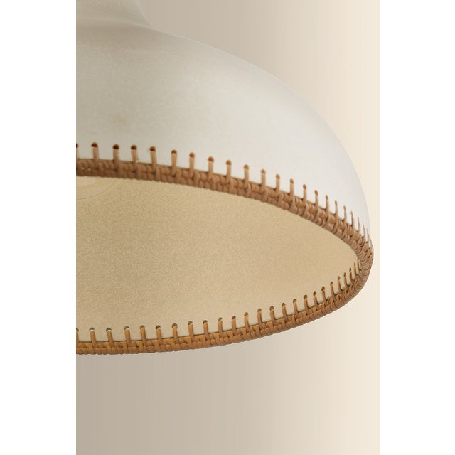 2020s Hudson Valley Lighting Southfields 21 in. 1 Light Pendant in Aged Brass and Ceramic Cream Pebble Finish For Sale - Image 5 of 8