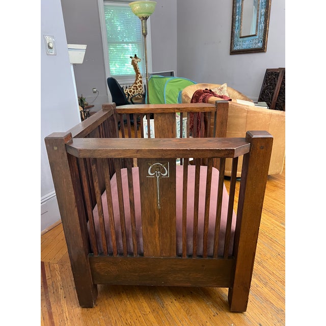 Arts & Crafts Morris Style Cube Chair With Vertical Slats For Sale - Image 3 of 9