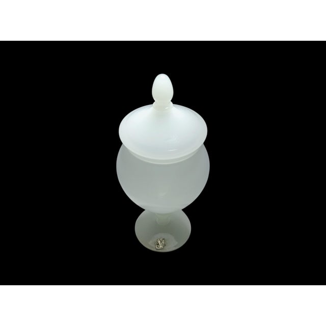 Vintage white opaline glass candy container or bonbonnière, 1970s, vincenzo nason glassworks (vnc vetro murano stamp...